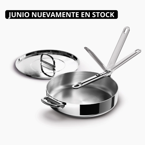 Sartén de Acero Inoxidable Con Mango Plegable 28cm