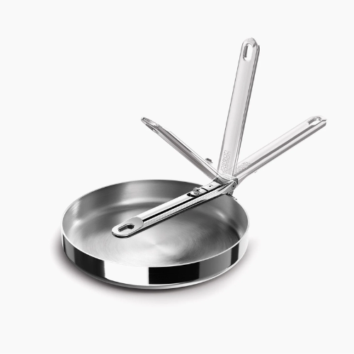 Sartén de Acero Inoxidable Con Mango Plegable 20cm | Sin Tapa