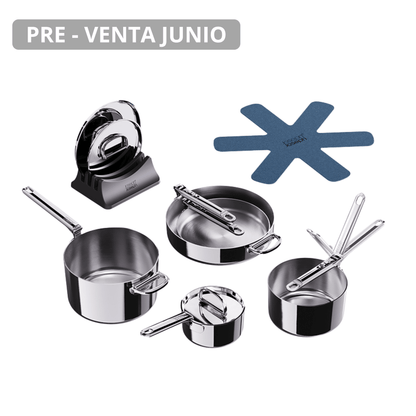 Batería de Cocina Steel con Mango Plegable 5pzs - Good Kitchen