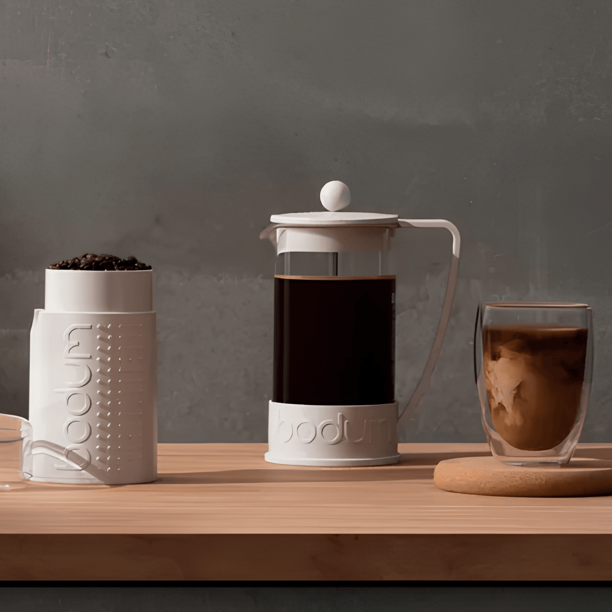 Cafetera de Prensa Francesa Brazil 1 L Bodum Blanca - Good Kitchen