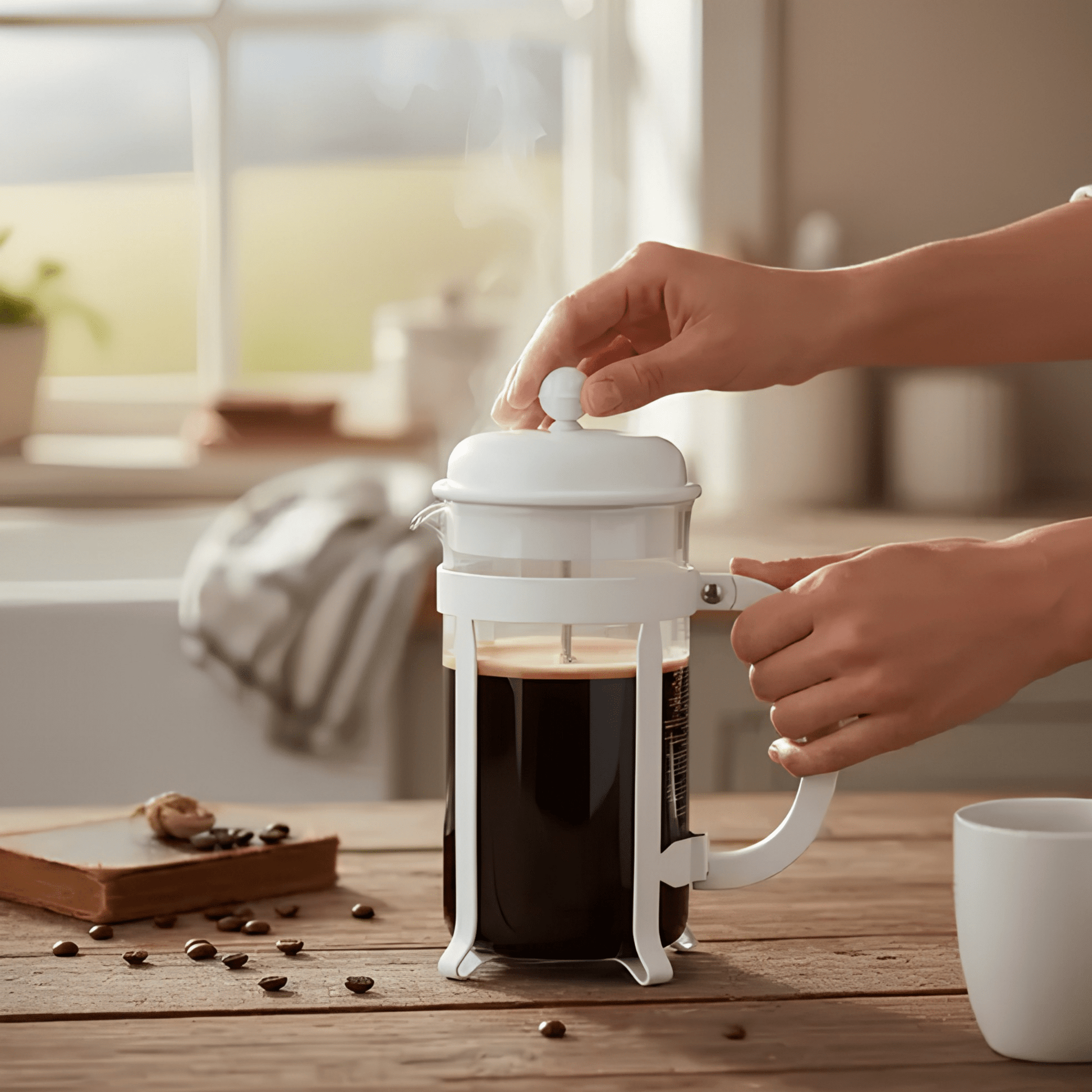 Cafetera de prensa francesa Java 1L Bodum blanca - Good Kitchen