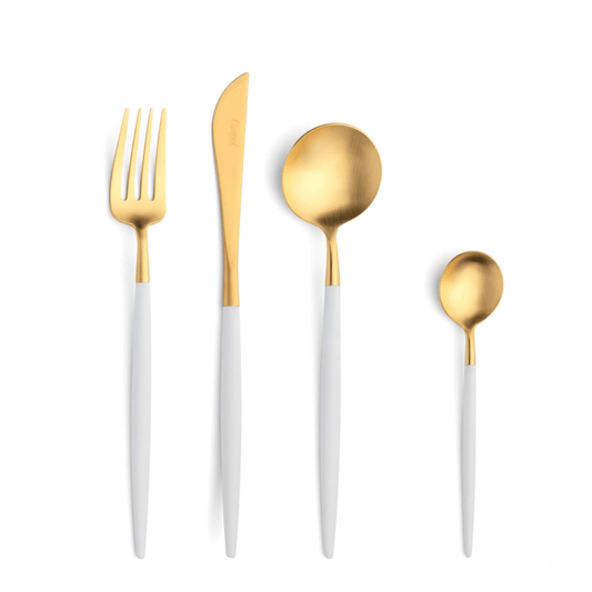 Goa oro mate blanco juego 24 cubiertos - Good Kitchen