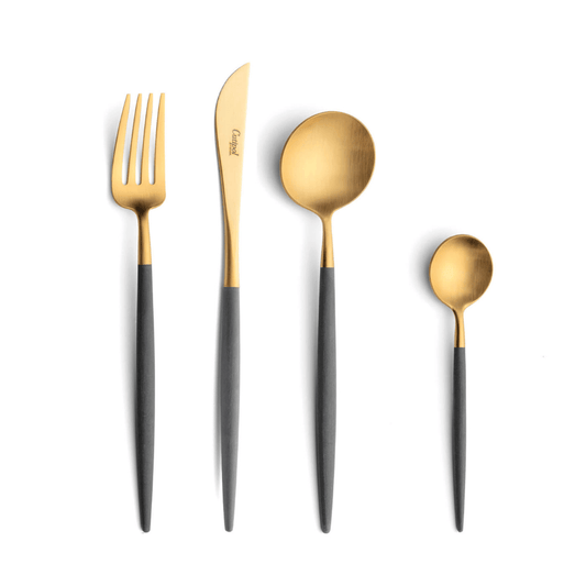Goa oro mate gris juego 24 cubiertos - Good Kitchen