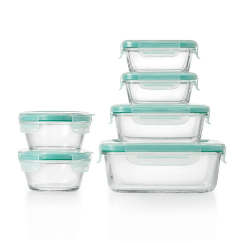 Juego de recipientes de vidrio con tapas herméticas “Smart Seal” – 6 piezas Oxo - Good Kitchen