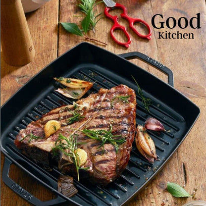 Plancha Staub Cuadrada 33cm Negra - Good Kitchen