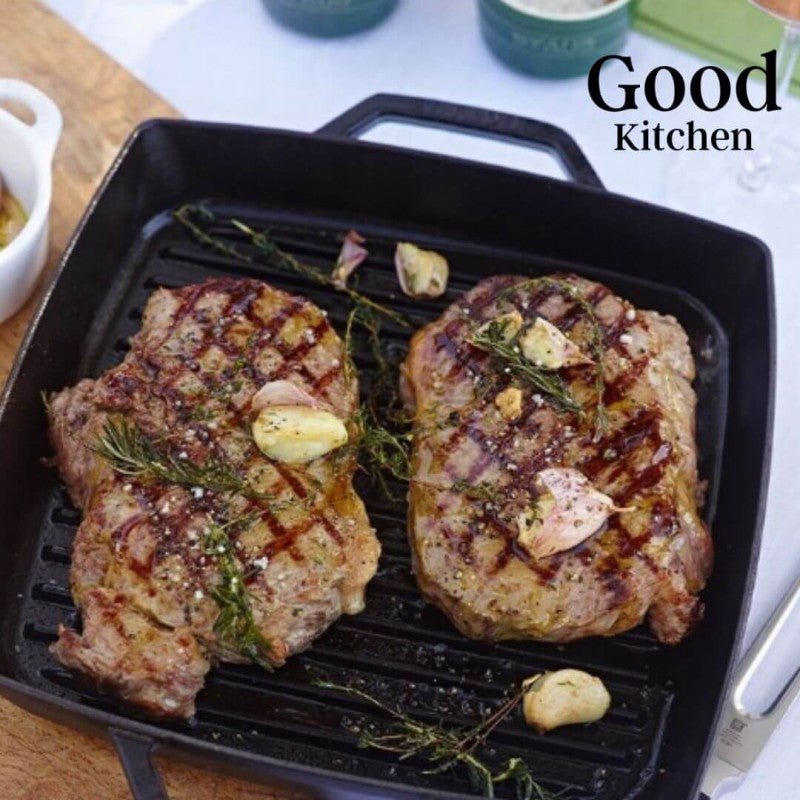 Plancha Staub Cuadrada 33cm Negra - Good Kitchen