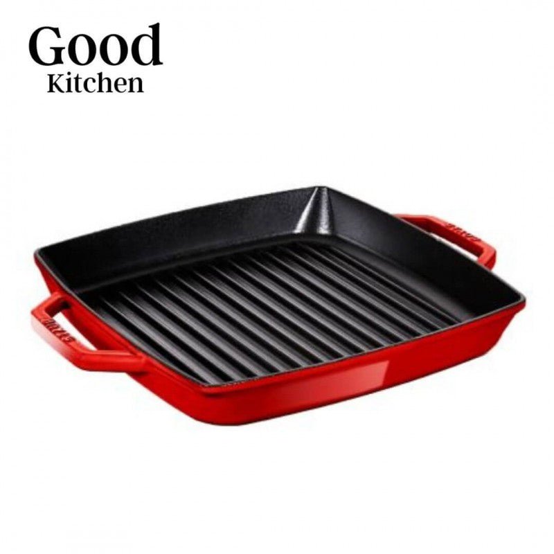 Plancha Staub Cuadrada 33cm Rojo Cereza - Good Kitchen