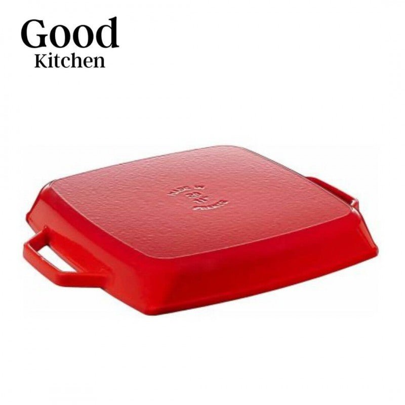 Plancha Staub Cuadrada 33cm Rojo Cereza - Good Kitchen