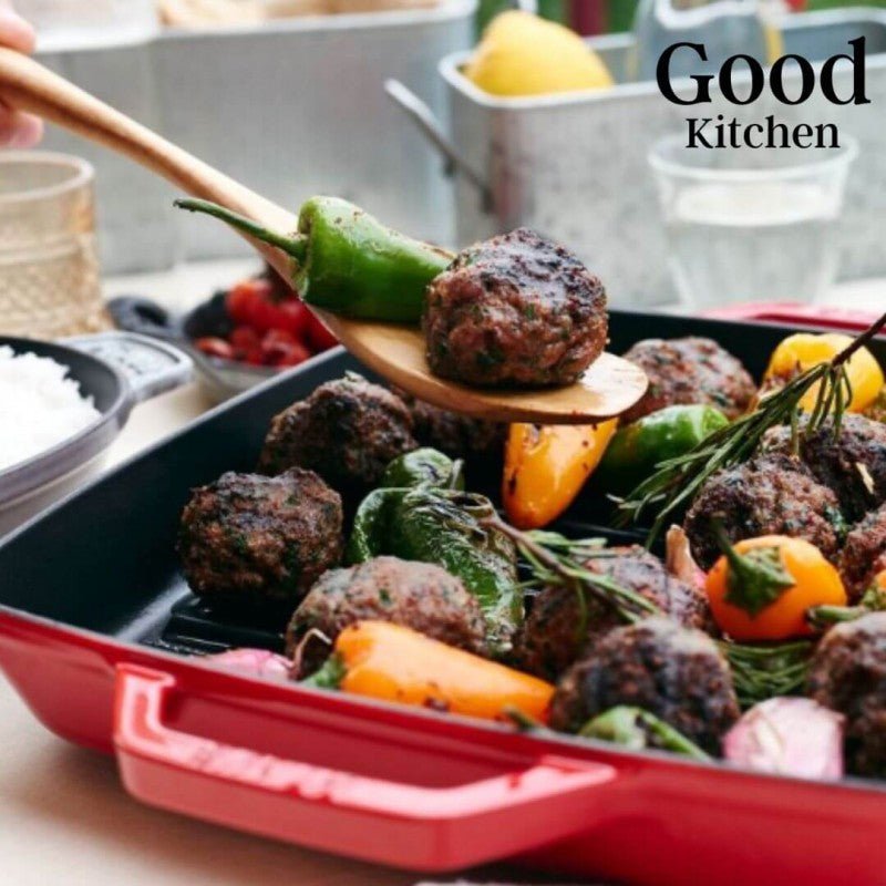 Plancha Staub Cuadrada 33cm Rojo Cereza - Good Kitchen