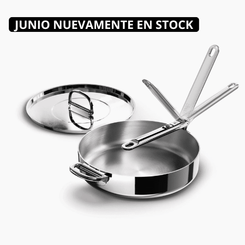 Sartén de Acero Inoxidable Con Mango Plegable 28cm - Good Kitchen
